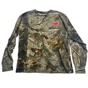 Russell Outdoors Mens Realtree Camo Long Sleeve Pocket T-Shirt Small Klements